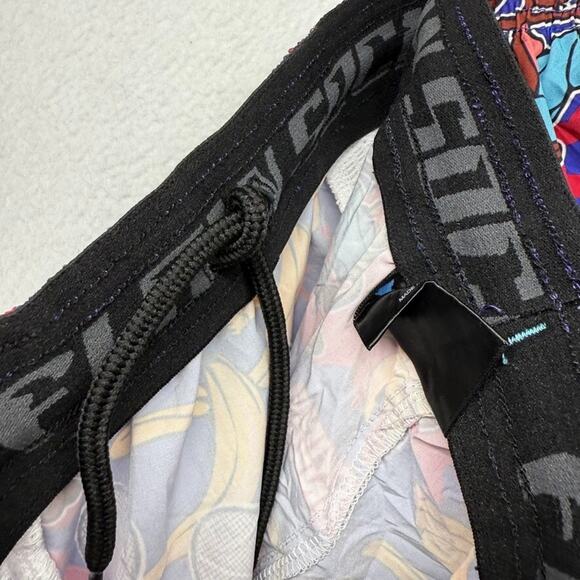 Flow Society Shorts men's Medium Pink Monkeys Banana Graphic Lacrosse Pockets - Picture 8 of 10